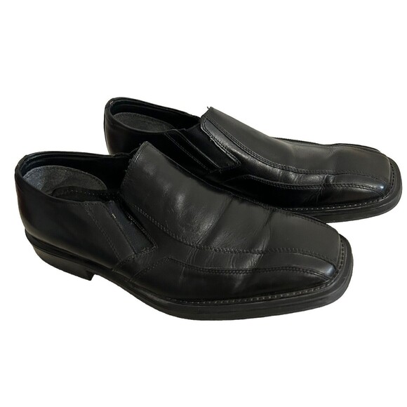 Alfani Pedro Men\'s Black Leather Slip-On Dress Shoes Alfani - Pedro - Black Leather Slip on Loafer Size 10 M  main image 2